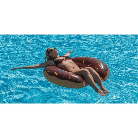 NEW XL 47" Chocolate Donut Swim Ring Pool Float 120cm - Picture 4 of 4